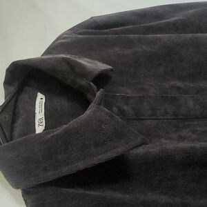 Zara Charcoal Corduroy Button-Up